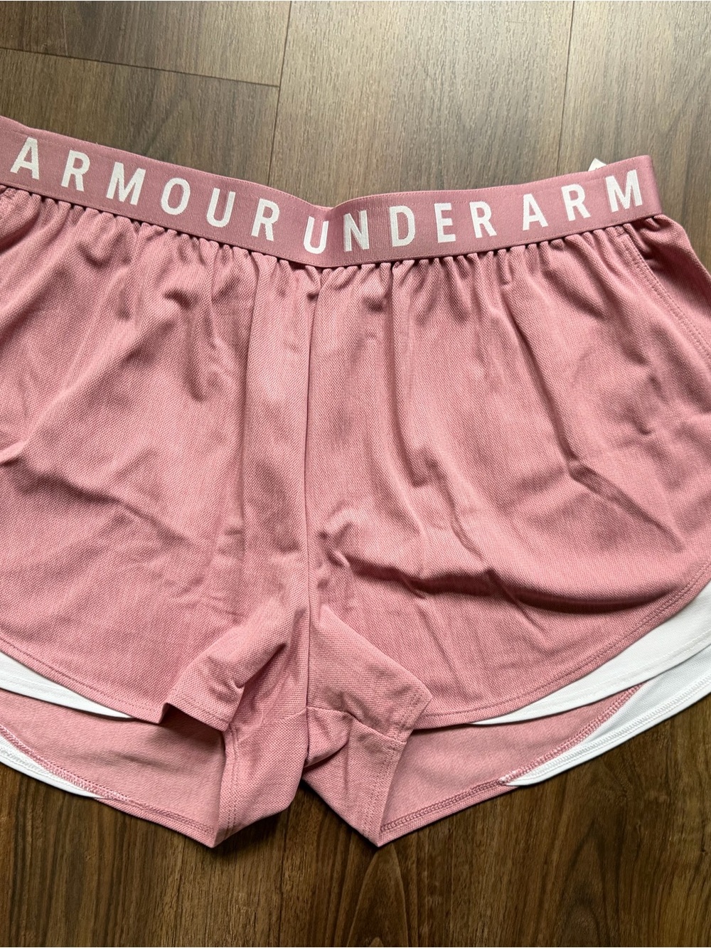 Under Armour Pink Women's Lounge & Athletic Shorts with White Trim